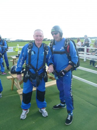 Tony Addinall prepares for his skydive